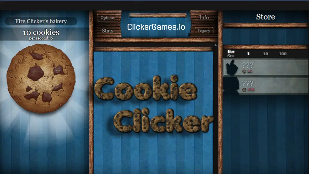 A giant chocolate chip cookie waiting to be clicked in the Cookie Clicker Online game
