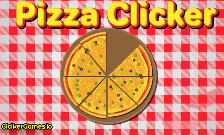 Pizza Clicker gameplay featuring the giant clickable pizza and upgrade shop.