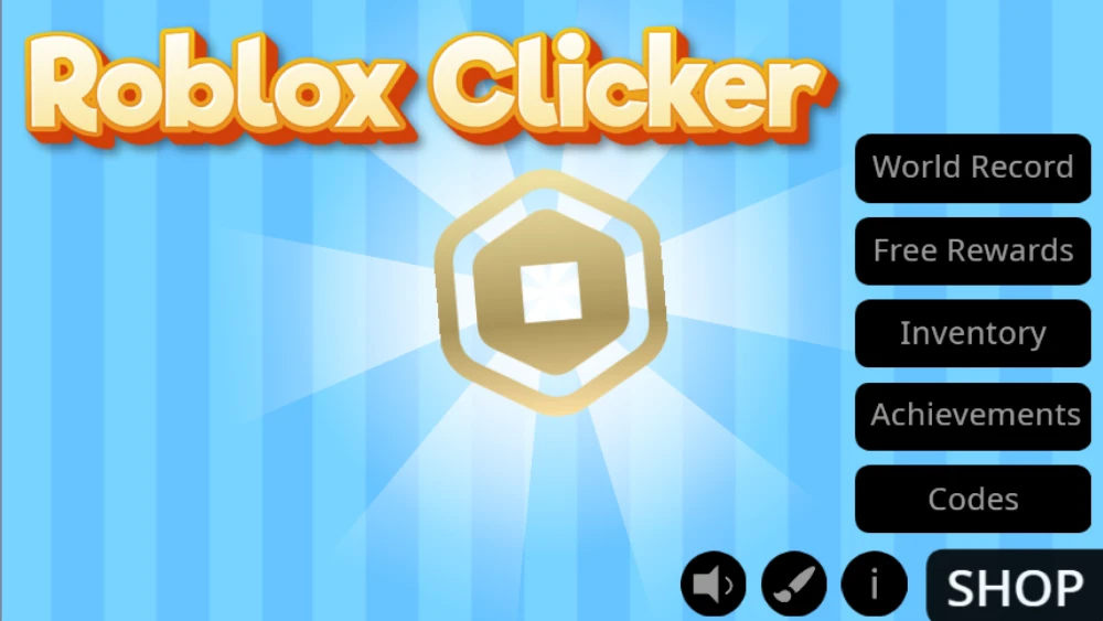 Roblox Clicker gameplay - tapping the golden Roblox coin to earn money